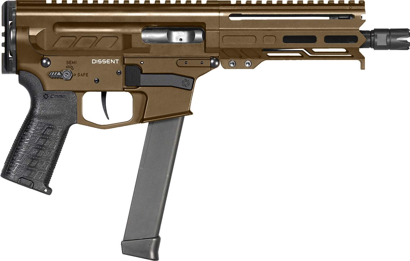 CMMG 99A68A2MB Dissent Mkgs 9mm Luger 33+1 6.50in, Midnight Bronze Rec, Pic