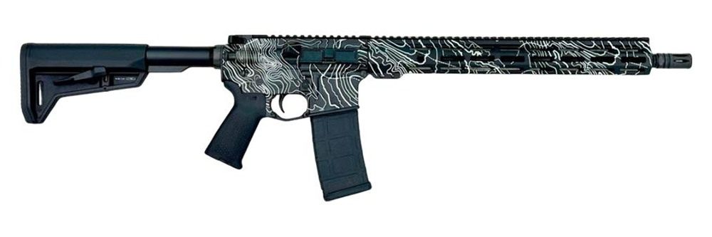Shark Coast Tactical Black Topography Rifle 5.56mm 30rd Magazine 16in Barre view 3