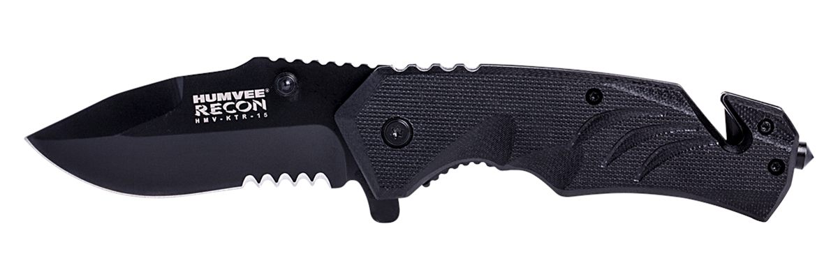 Camp Humvee Adventure Gear HMVKTR15 Tactical Recon 3in Folding Drop Point P