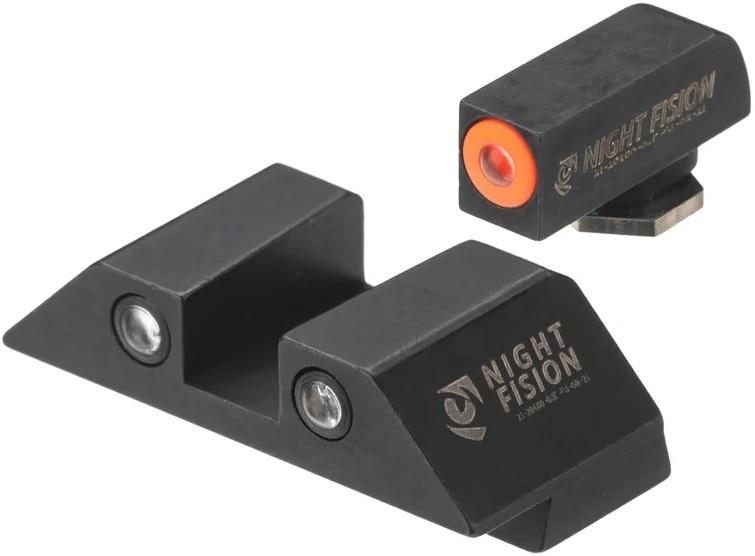 Night Fision Tritium Sight Set Compatible with Glock 48, Orange Front Ring