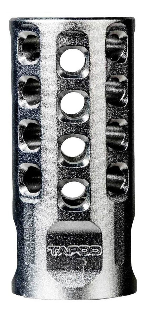 Tapco TAP22010 Muzzle Brake Silver Anodized Aluminum 1/2inx28 Threads 2in O