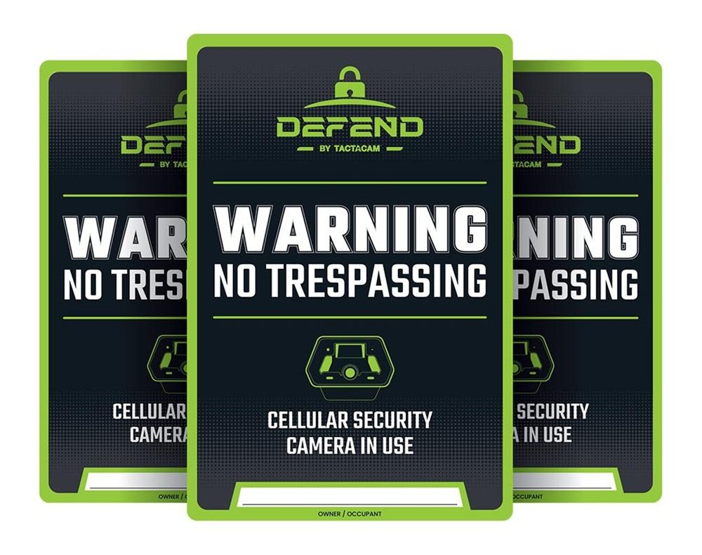 Tactacam Reveal Hold Defend No Tresspassing Sign 3/ct