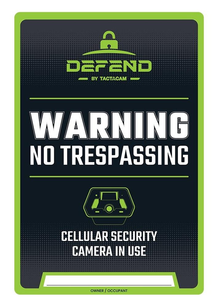 Tactacam Reveal Hold Defend No Tresspassing Sign 3/ct view 2
