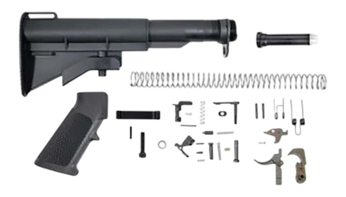 DPMS Panther Arms DP51655141530 CAR-15 Lower Build Kit Black A2 Grip, Fiber