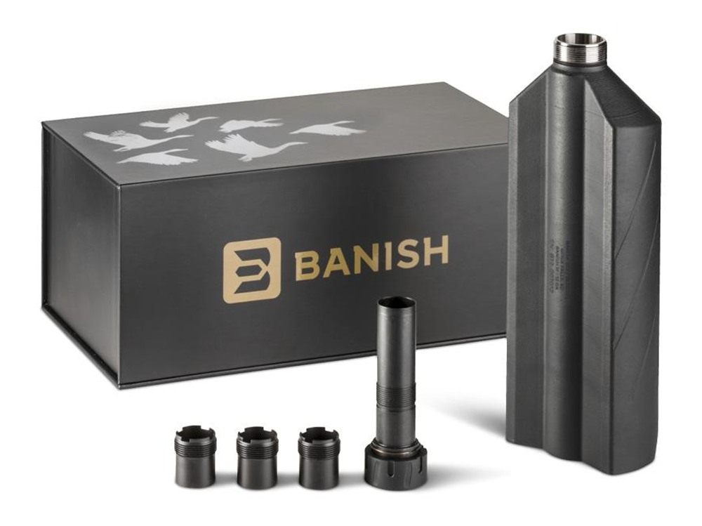 Banish 12 Choke Mounted Shotgun Suppressor Titanium Black