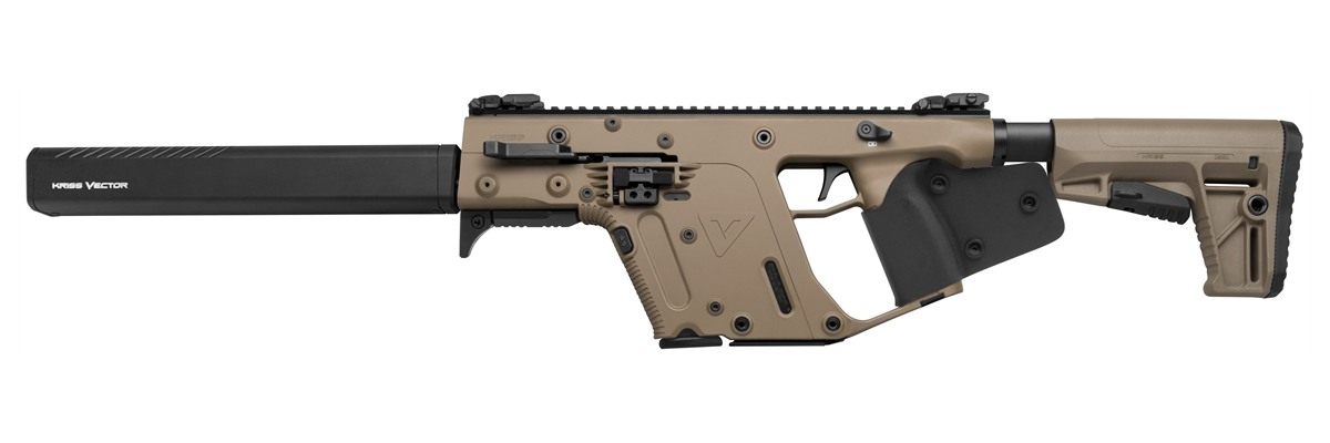 KRISS USA KV45CFD22 Vector CRB G2 45 ACP 10+1 16in Black Barrel Shroud, FDE view 2