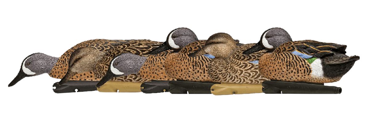 Avian X Topflight Blue-Winged Teal Decoys, Realistic Floating Duck for Hunt