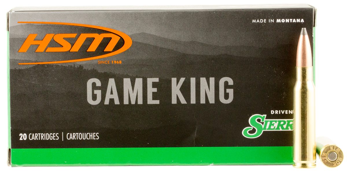 HSM 30842N Game King 308 Win 165 gr Sierra Spitzer Boat Tail 20 Per Box/ 25