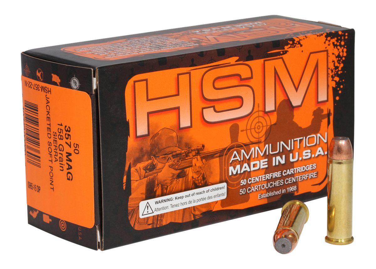 HSM 35722N Pro Pistol 357 Mag 158 gr Jacketed Soft Point 50 Per Box/ 10 Cas