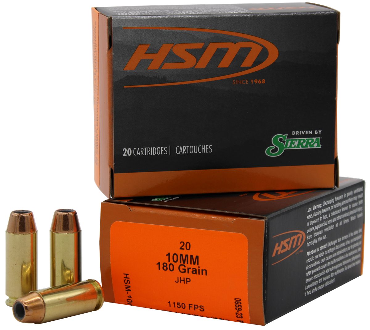 HSM 10MM15N20 Pro Pistol Auto 180 gr Jacket Hollow Point 20 Per Box/ Case