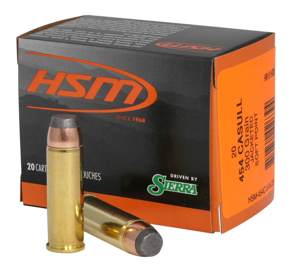 HSM 454C5N20 Pro Pistol 454 Casull 300 gr Jacketed Soft Point 20 Per Box/ C