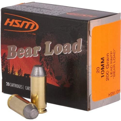 HSM Ammunition 10MM9N20 Bear Load Auto 200 gr Lead Round Nose Flat Point 20 view 3