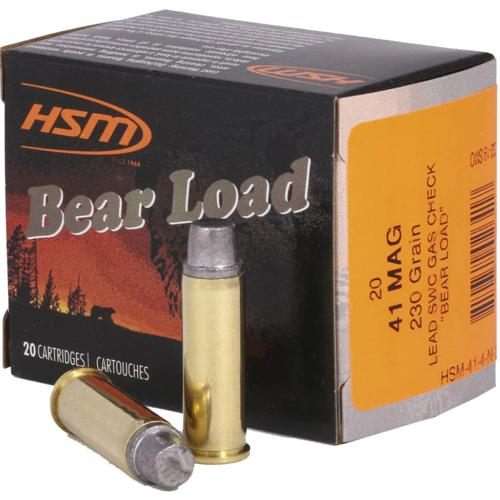 HSM Bear Load Hard Cast Handgun Ammunition .41 Rem Mag 230gr SWC Gas Check view 2