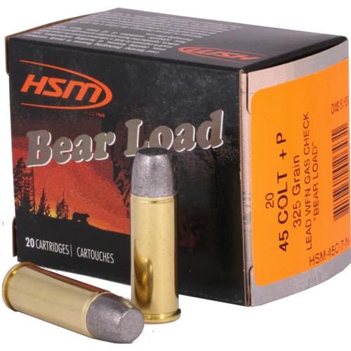 HSM Bear Load Hard Cast Handgun Ammunition .45 Colt 325gr WFN Gas Check 115 view 2