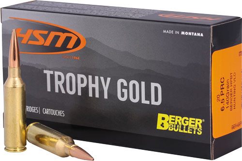 HSM Ammo Trophy Gold 6.5 PRC 140GR Berger VLD 20RD 25BX/CS