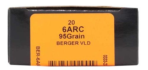 HSM Ammunition 6ARC95VLD Trophy Gold Extended Range 6mm ARC 95 gr 20 Per Bo view 4
