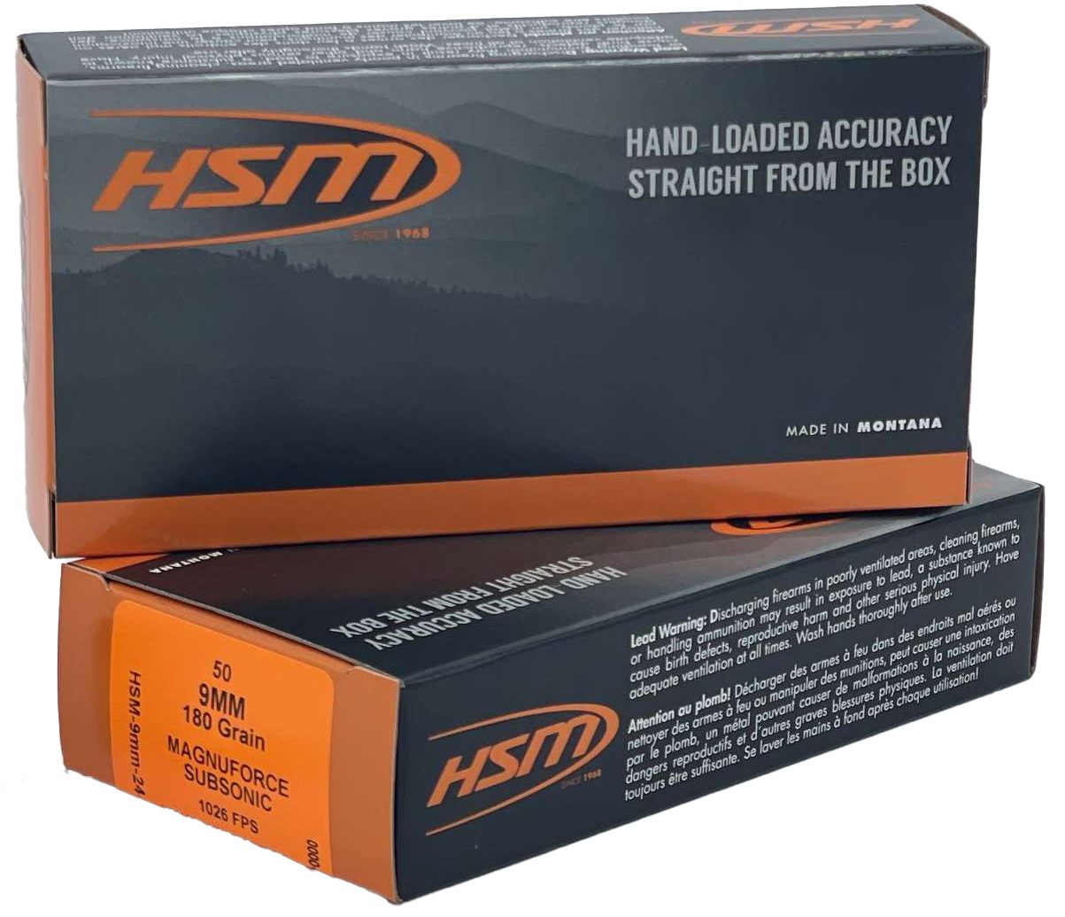 HSM 9MM24N 9mmLuger Subsonic 180gr Hard Cast Long Flat Nose 50 Per Box/10 C view 2