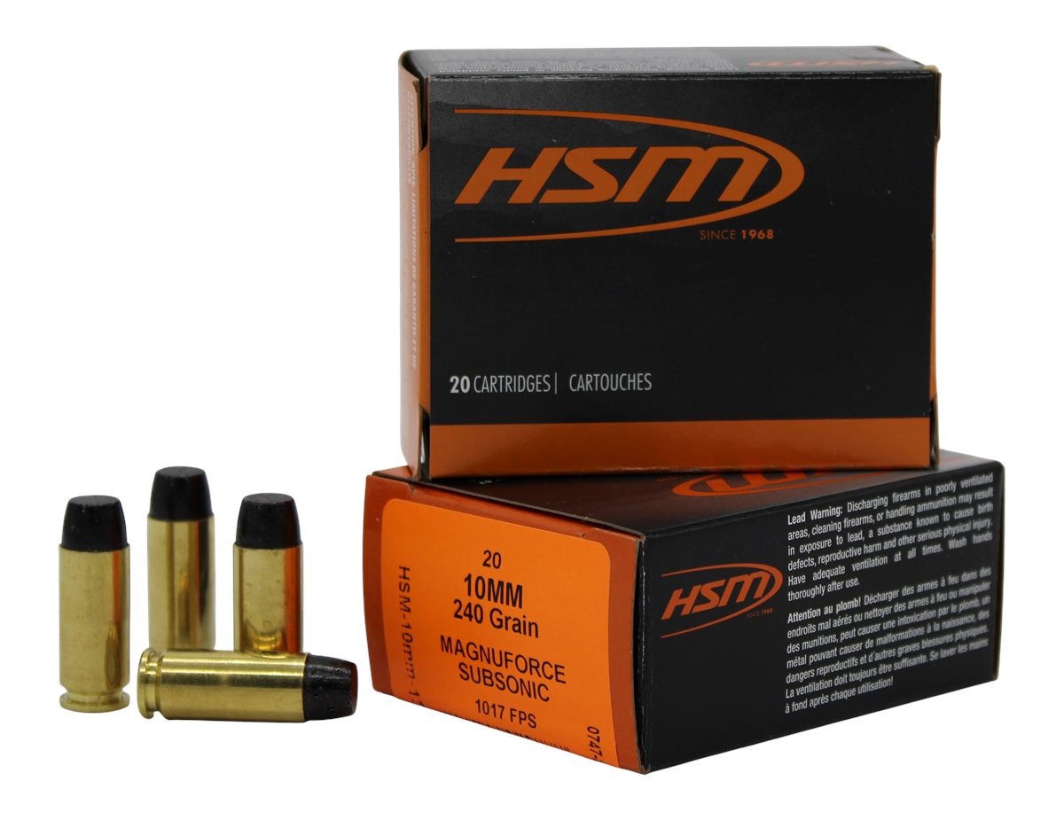 HSM Ammunition 10MM17N 10mmAuto Subsonic 240gr Hard Cast Long Flat Nose 20 view 2