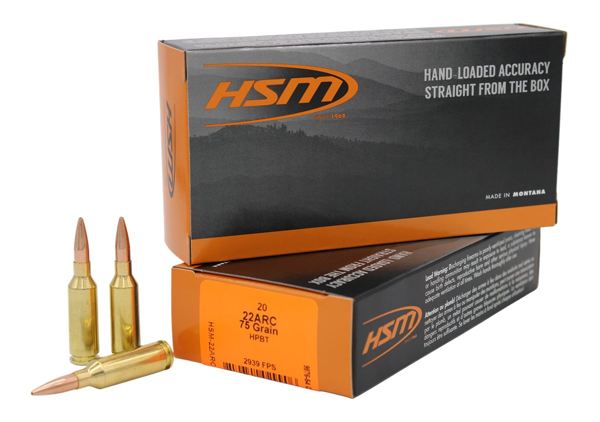 HSM 22ARC1N Varmint 75gr Hollow Point Boat Tail 20 Per Box/25 Case view 2