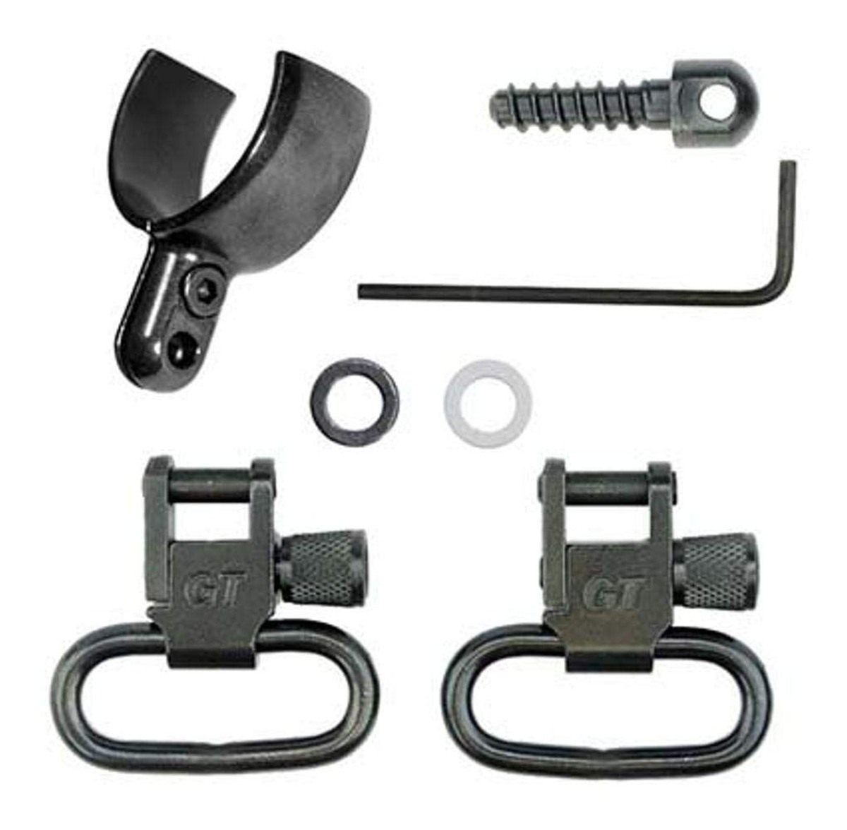 GrovTec US 12 Gauge Shotgun Mag Tube 2 Piece Barrel Band Locking Swivel Set