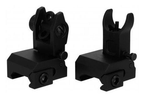 Tacfire AR Front Rear Flip Up Iron Sights