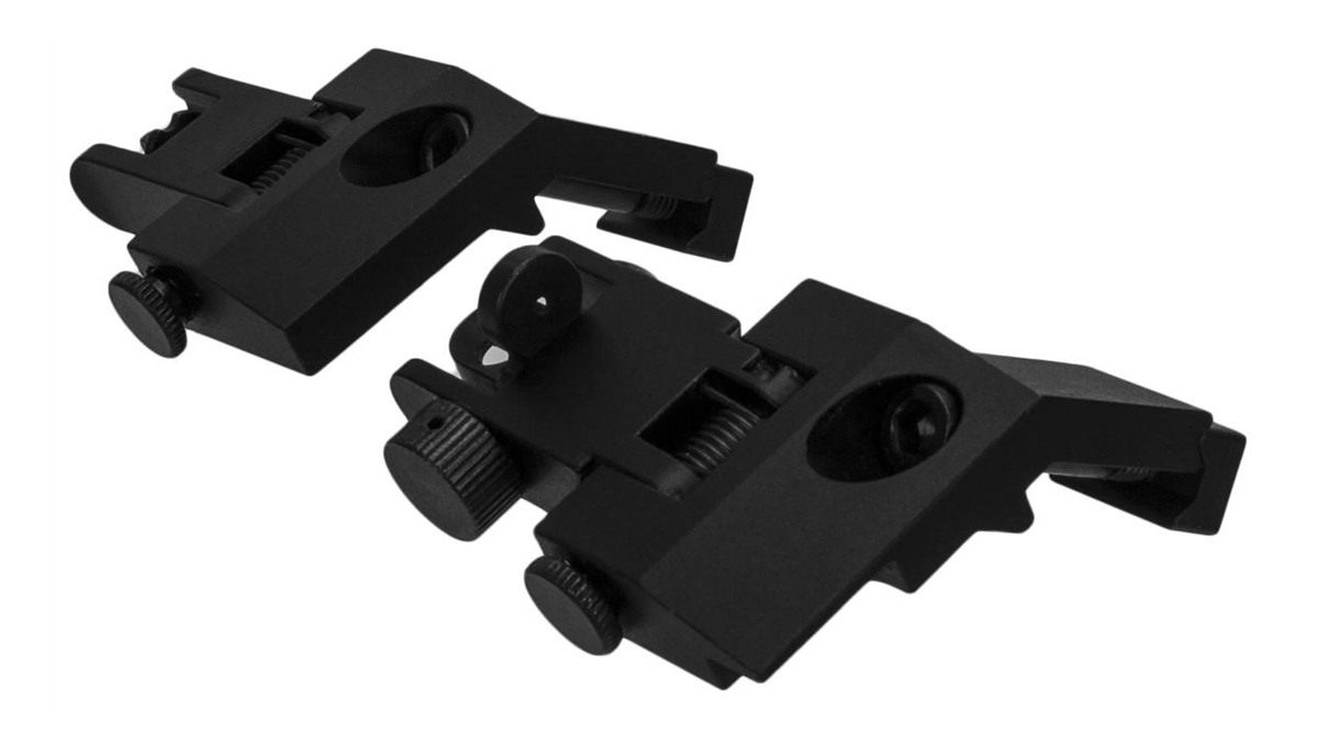 Tacfire IS003 45 Degree Flip Up Iron Sight/Springloaded Black Anodized Fron view 2