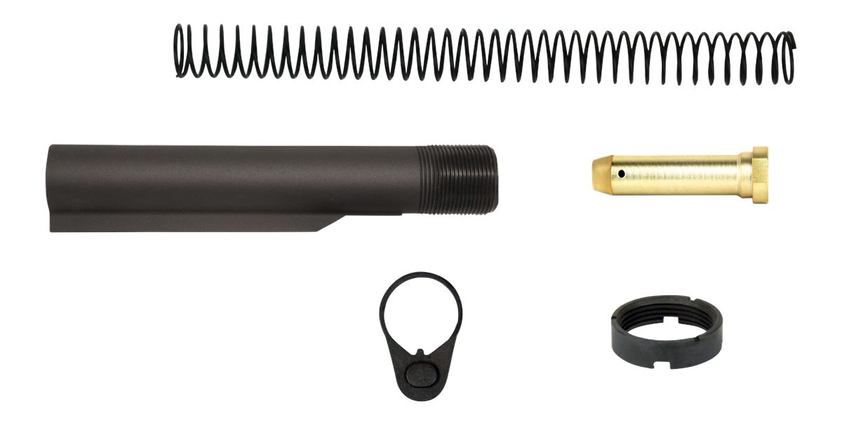 TacFire AR-15 6-Position Mil-Spec Buffer Tube Kit with Standard End Plate