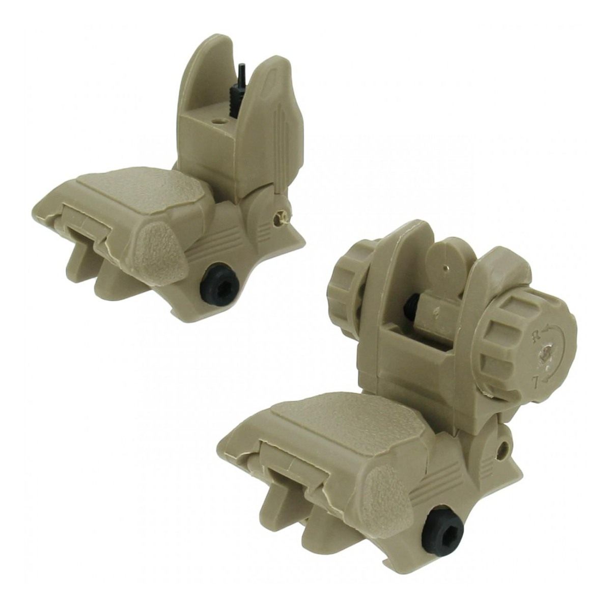 TacFire AR-15 45 Same Plane/Low Profile Pop Up Sights Tan