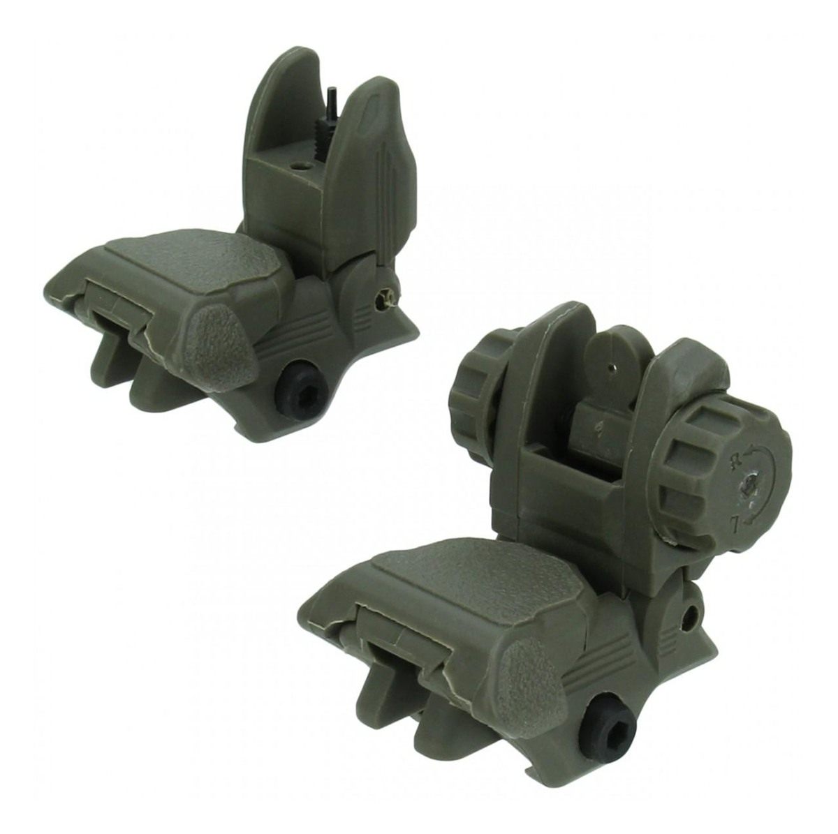 TacFire AR-15 45 Same Plane/Low Profile Pop Up Sights OD Green