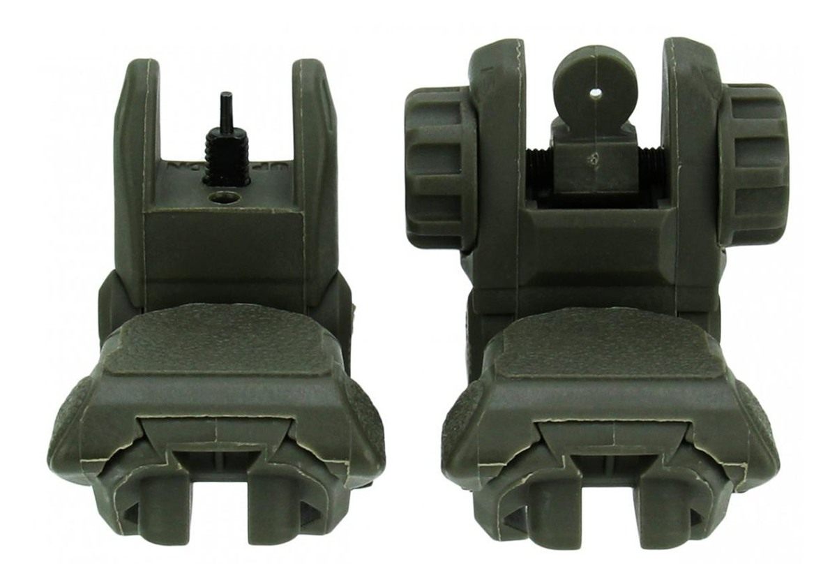 TacFire AR-15 45 Same Plane/Low Profile Pop Up Sights OD Green view 2