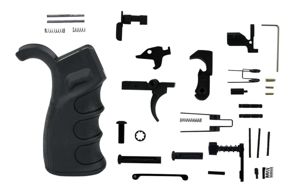 TacFire LPK02USAB Lower Parts Kit  AR-15 Black PGAR-B Grip Black