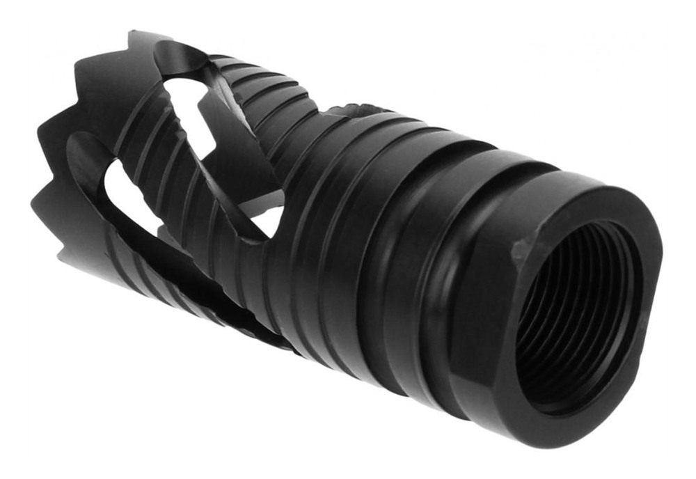 Tacfire MZ1021 Thread Crown Muzzle Brake Black Oxide Steel with 1/2in-28 tp view 3