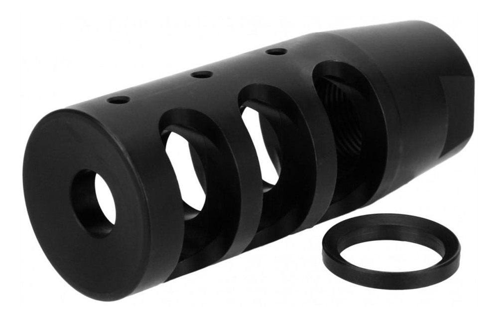 Tacfire MZ10023BN Compact Compensator Black Nitride Steel with 5/8in-24 tpi view 2