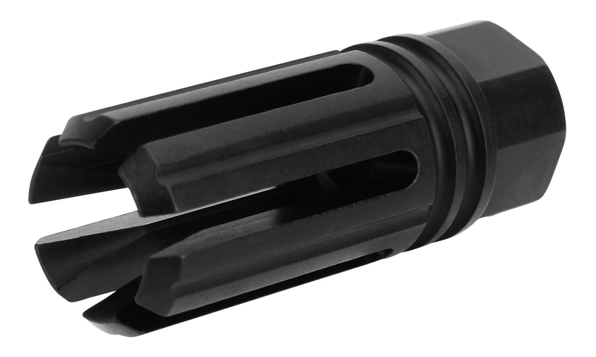 Tacfire MZ1005N 6 Prong Flash Hider Black Nitride Steel with 1/2in-28 tpi T