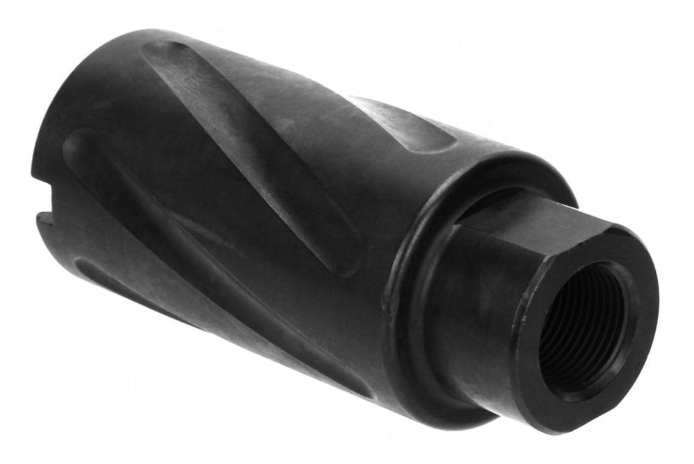Tacfire MZ1007N Spiral Fluted Muzzle Brake Black Oxide Steel with 1/2in-28 view 3
