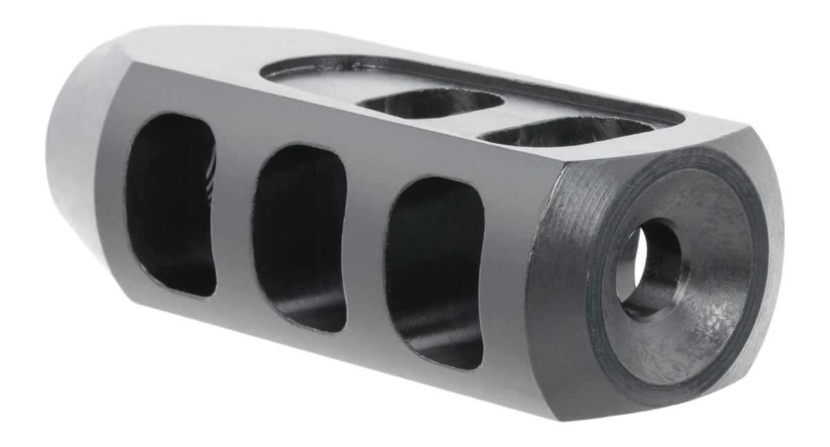 Tacfire Tanker Muzzle Brake Black Oxide Steel with 1/2in-28 tpi Threads 2.7