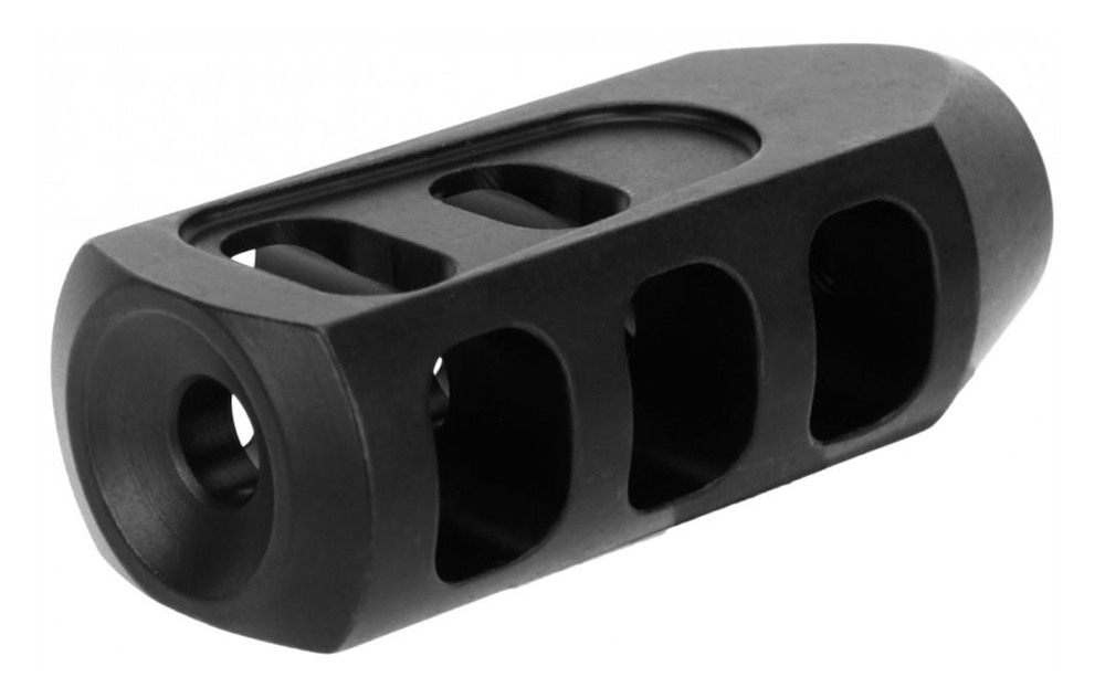 Tacfire Tanker Muzzle Brake Black Oxide Steel with 1/2in-28 tpi Threads 2.7 view 2
