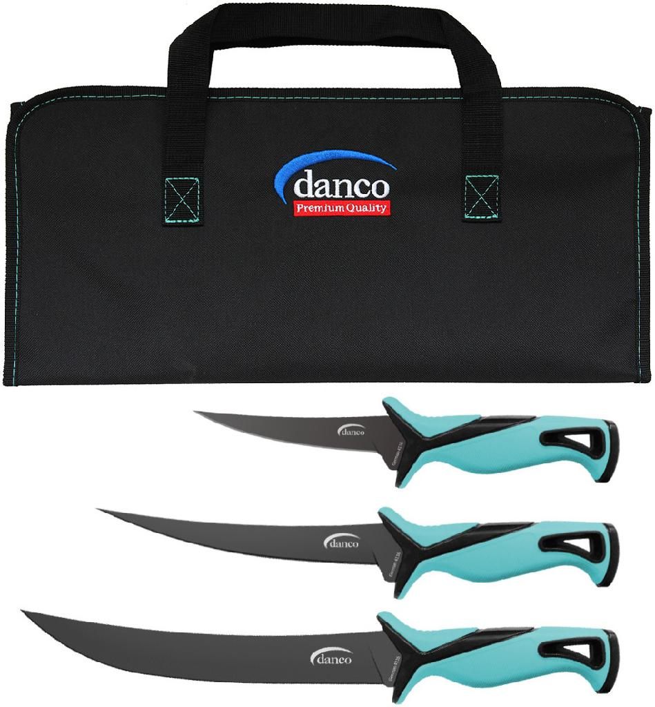 Danco PRO Series 3PC Knife KIT Seafoam Includes 5in 7in 9in Fillet Knives