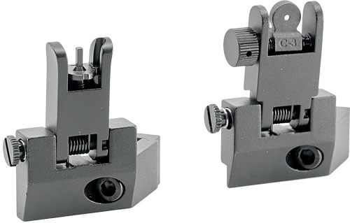 J E Machine Tech JE Flip UP Front/Rear Sight 45 Degree Offset Aluminum BLK