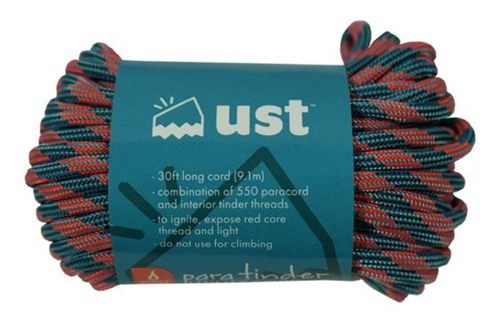 Ultimate Survival ParaTinder 550 Paracord w/Tinder Cord Orange/Blue - 30 ft