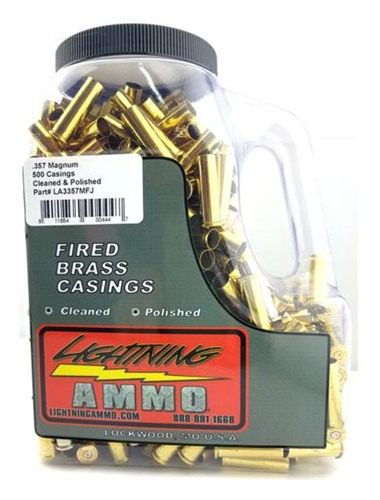 Lightning Ammo Reconditioned Cleaned and Polished Handgun Brass .357 Mag 50