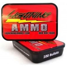 Lightning Ammo Rifle Bullets .22 Cal .224in 55 gr FMJ-BT w/c 100/ct Tin
