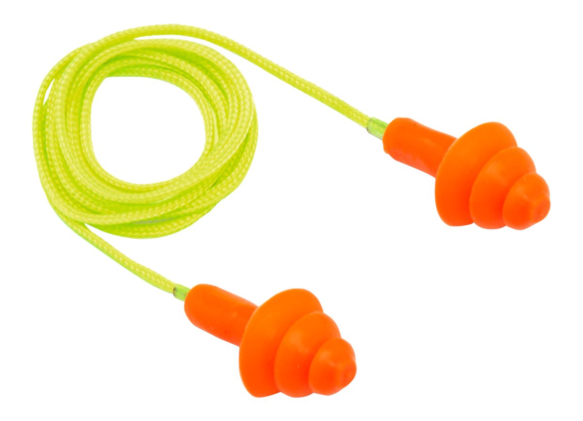 Pyramex RP3001 Reusable Earplugs Polymer 24 dB Behind The Neck Orange/Yello