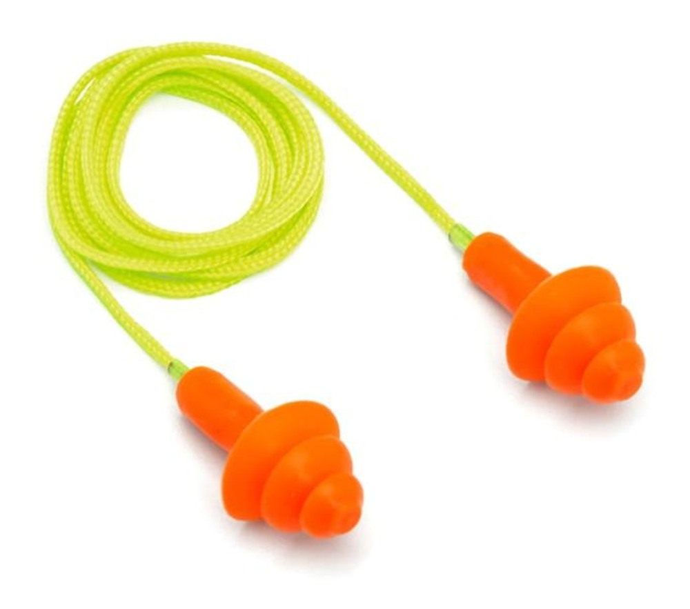 Pyramex RP3001 Reusable Earplugs Polymer 24 dB Behind The Neck Orange/Yello view 2