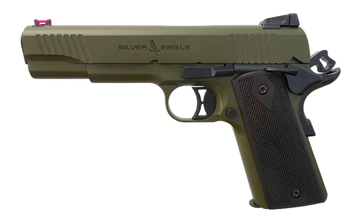 T R Imports 191145GREEN 1911 45 ACP 7+1 Overall Green Cerakote, Walnut Grip