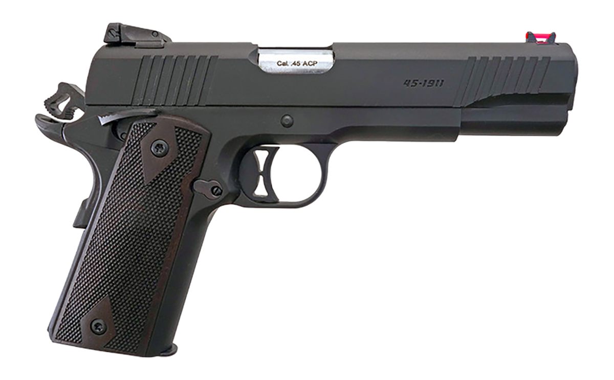 T R Imports 191145BLACK 1911 45 ACP 7+1 Overall Black, Polymer Grip