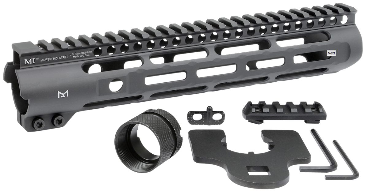 Midwest Industries MISLH105 Slimline AR-15 Black Hardcoat Anodized Aluminum