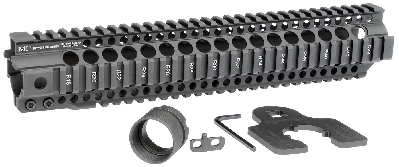 Midwest Industries MICRT12625 T-Series AR-15 6061 Aluminum Black Hard Coat
