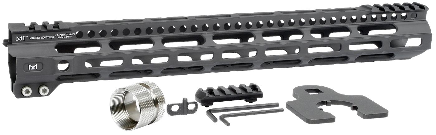 Midwest Industries MIULW15 Ultralight AR-15 Black Hardcoat Anodized Aluminu