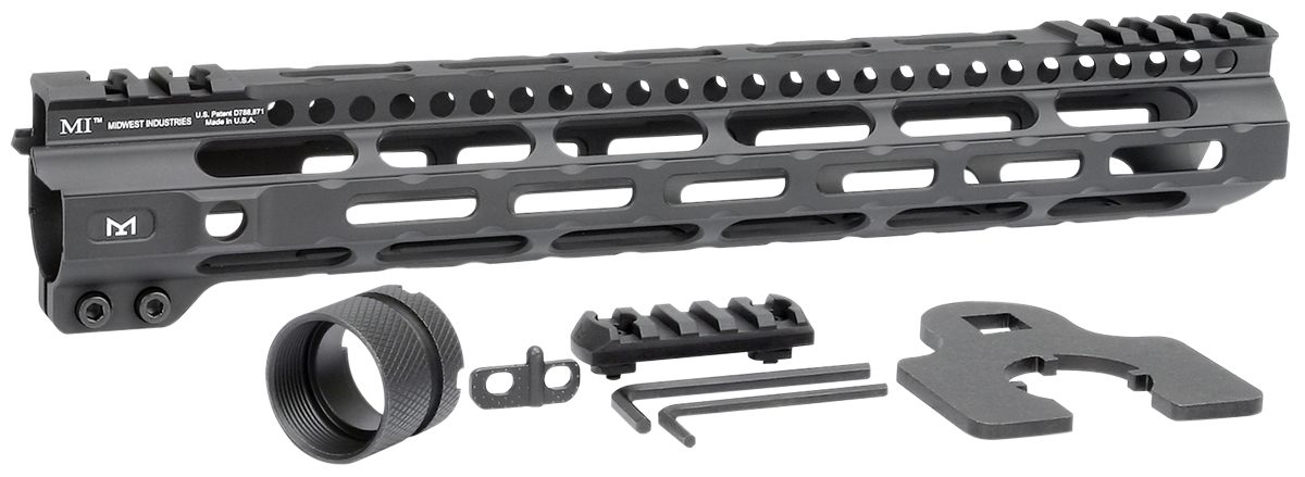 Midwest Industries MICRLW12625 Combat Lightweight AR-15 Black Hardcoat Anod